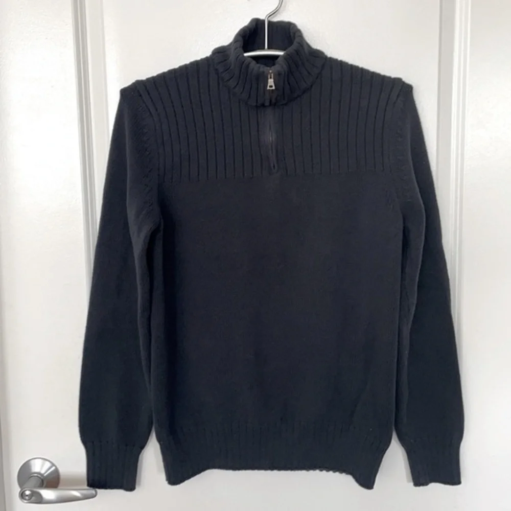 BANANA REPUBLIC | Women’s Navy Blue Quarter Zip Collared Pullover Sweatshirt